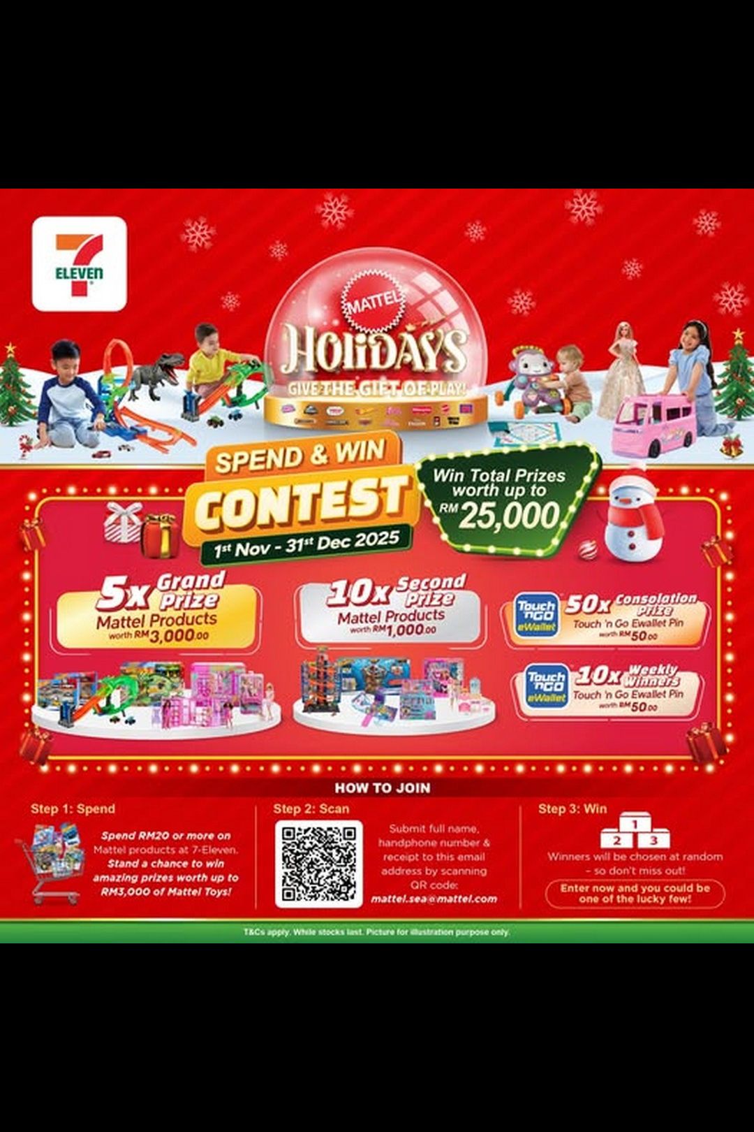 7-Eleven Malaysia: Holiday Giveaway: Win Mattel Toys and eWallet Rewards Promotion!