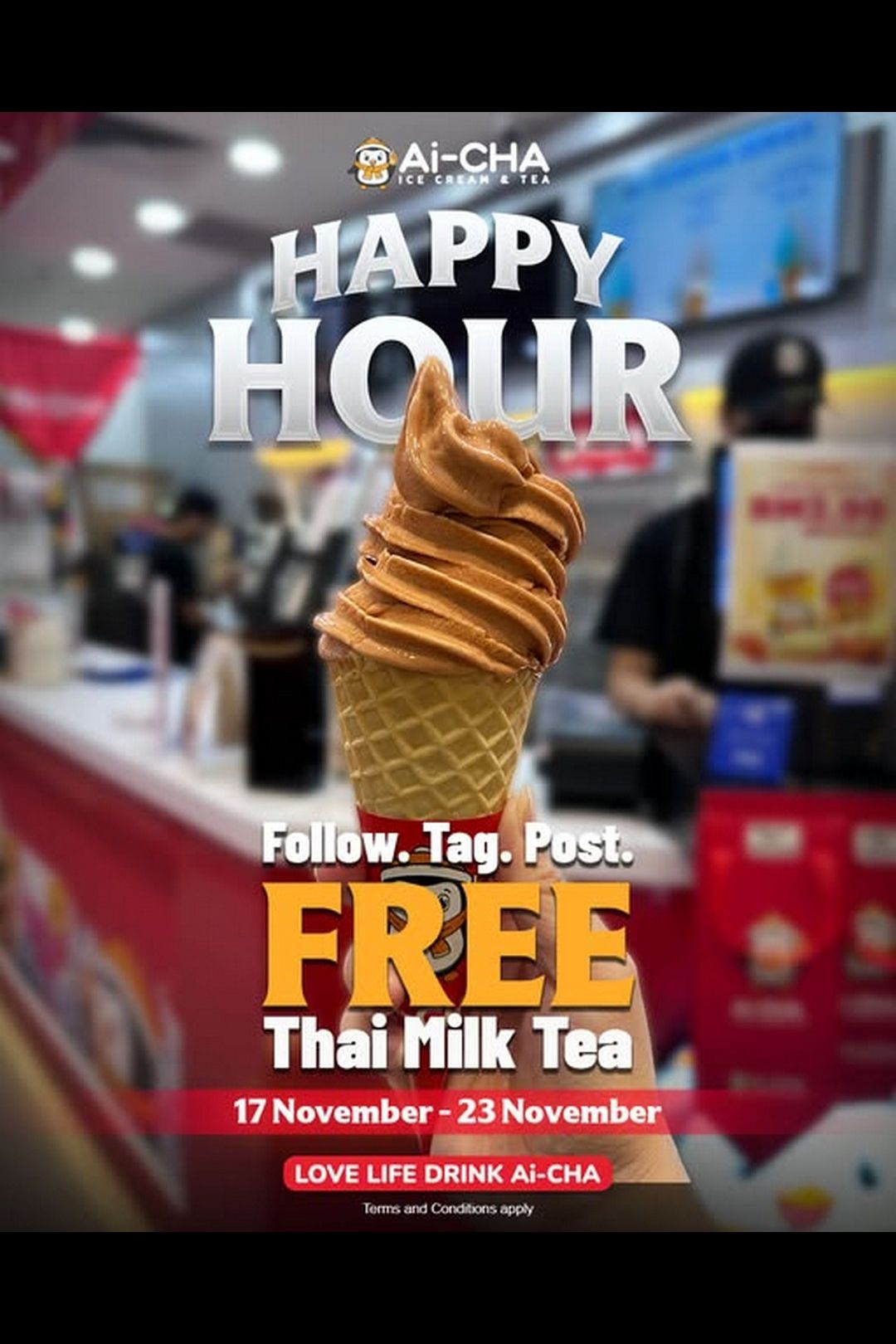 Celebrate with Ai-CHA: Get Your FREE Thai Tea Ice Cream This Week!