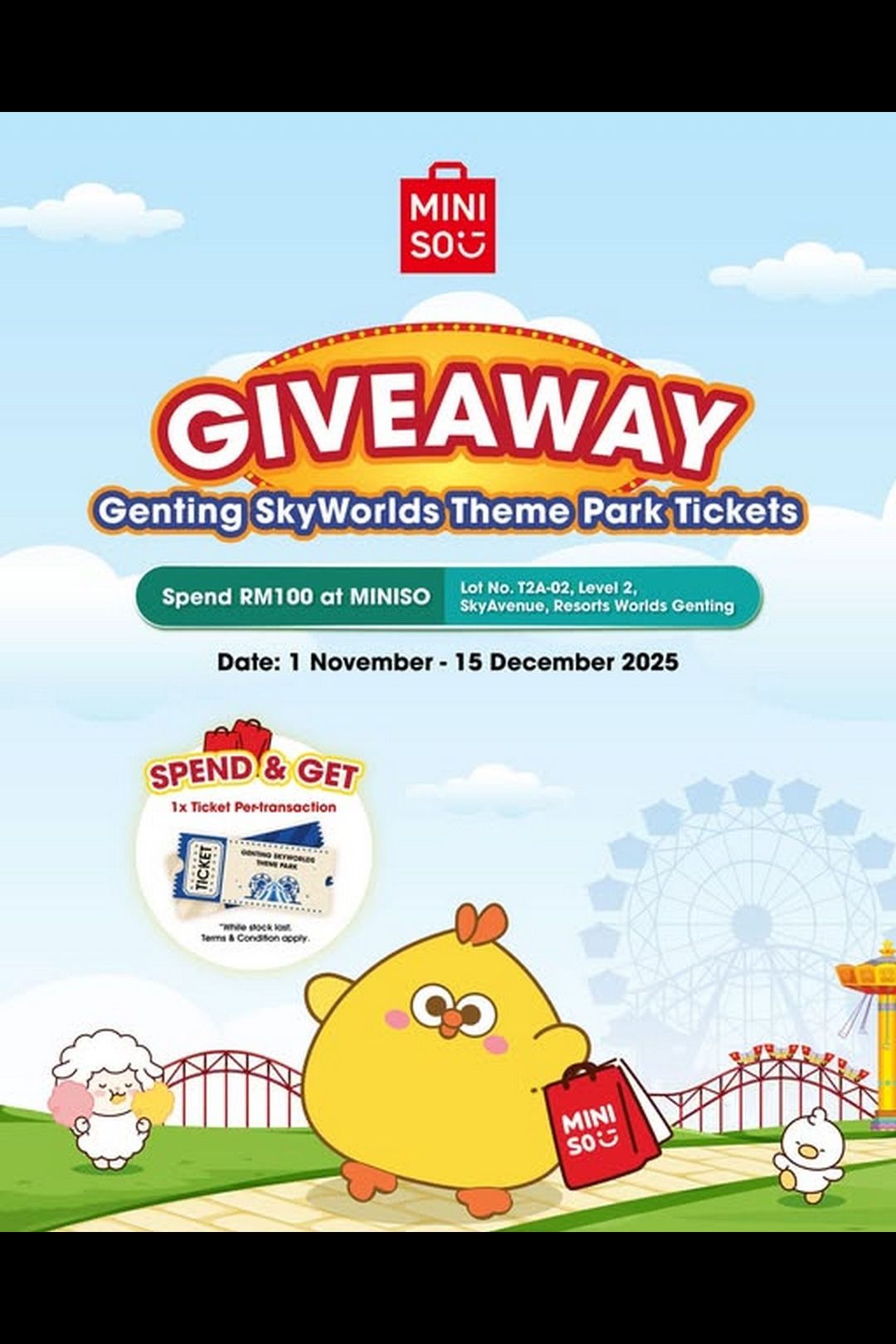 FREE Genting  SkyWorlds Theme Park Ticket (worth RM179) 