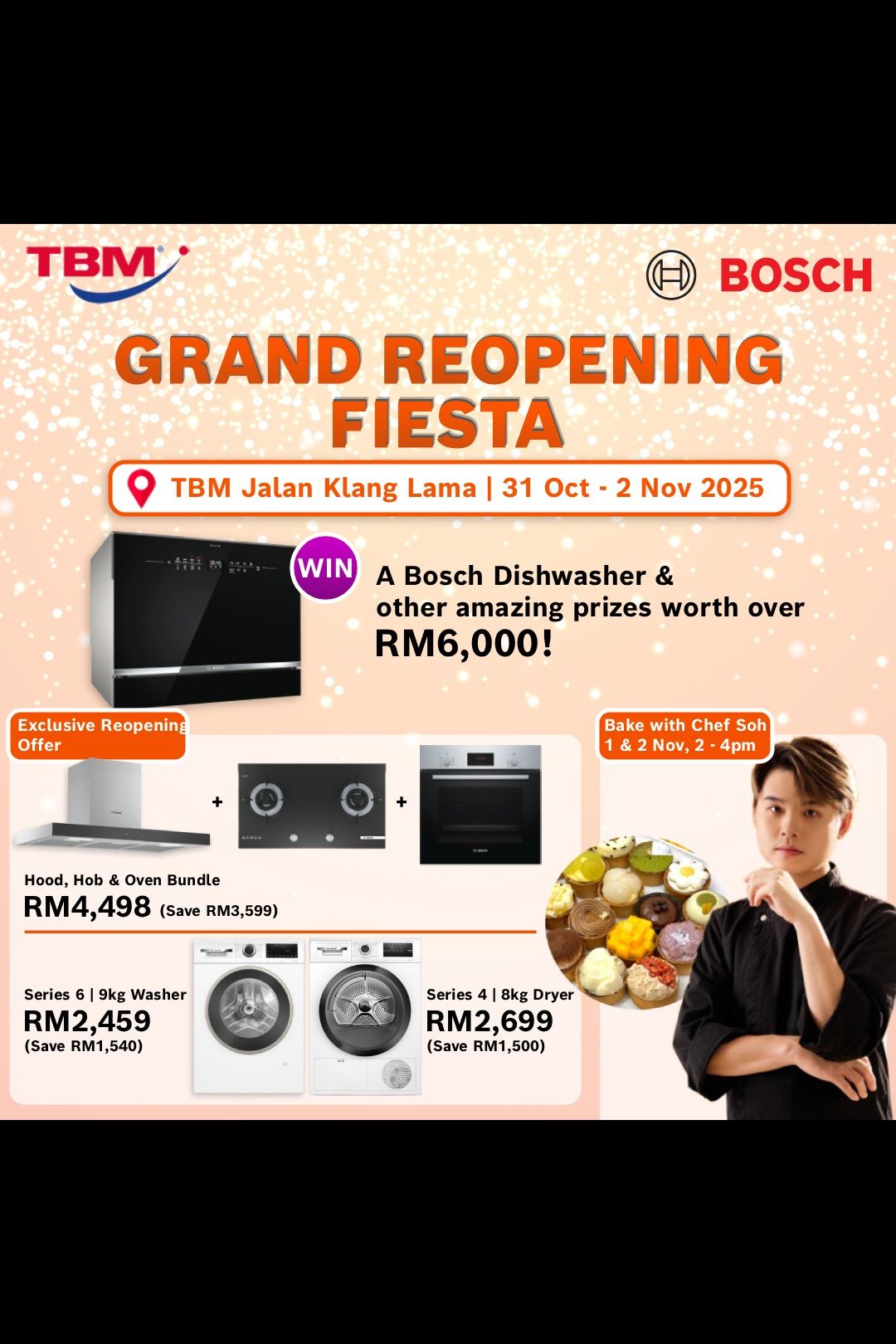 Free Luckly Draws worth RM 6,000 and win a Bosch Dishwasher