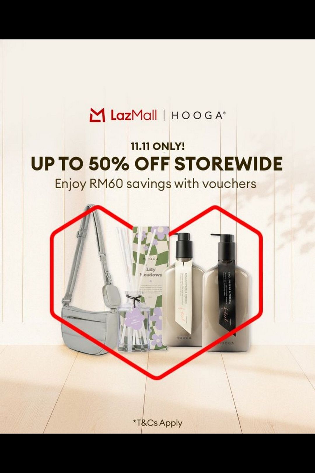 HOOGA 11.11 Sale on Lazada — Up to 50% OFF + RM60 Vouchers!