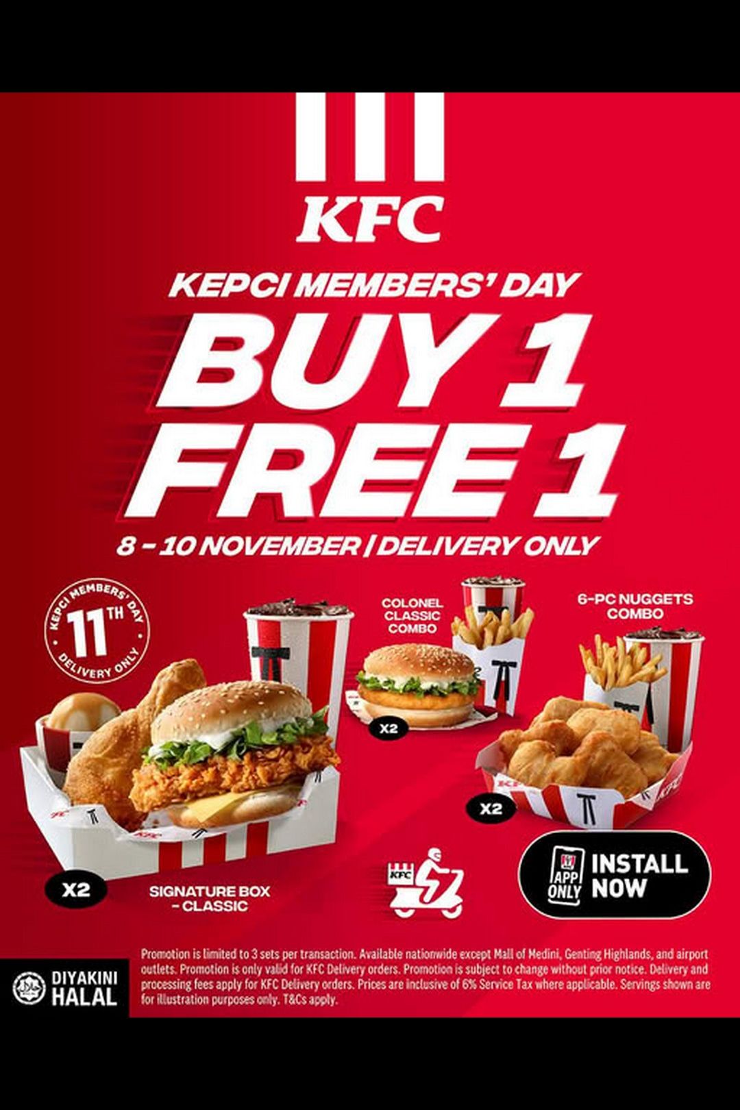 KFC Malaysia Brings Back Kepci Members’ Day With Irresistible Buy 1 FREE 1 Deals !