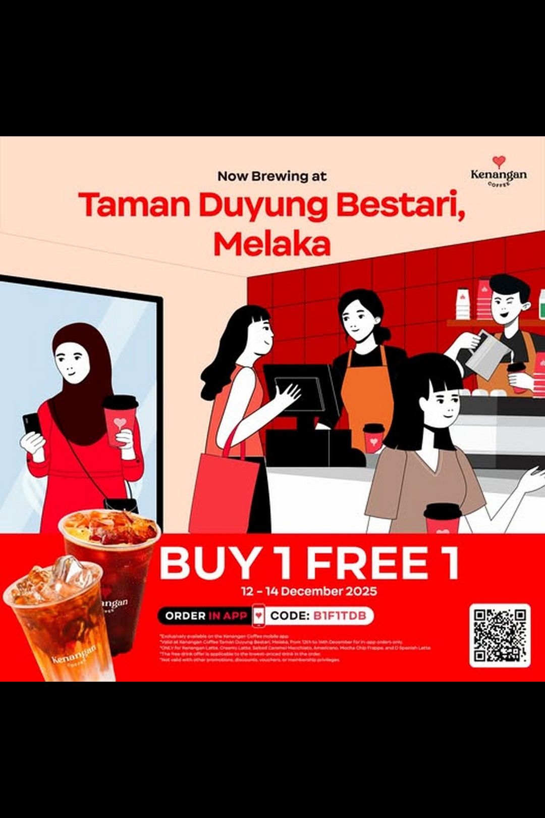 Kenangan Coffee Malaysia: Taman Duyung Bestari Opening Buy 1 FREE 1 Promotion