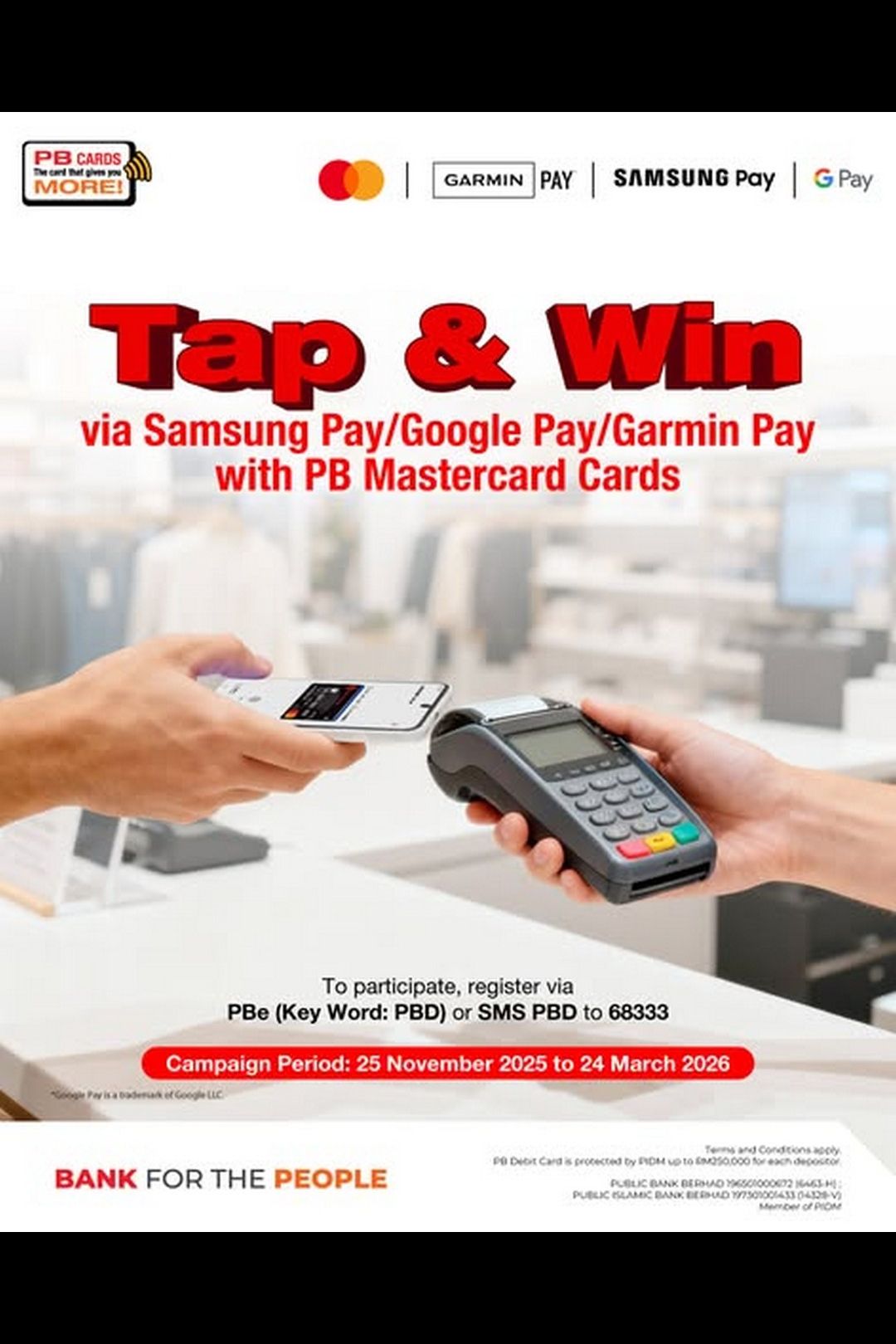Public Bank: PB Mastercard Cash Back & Lucky Draw Promotion!
