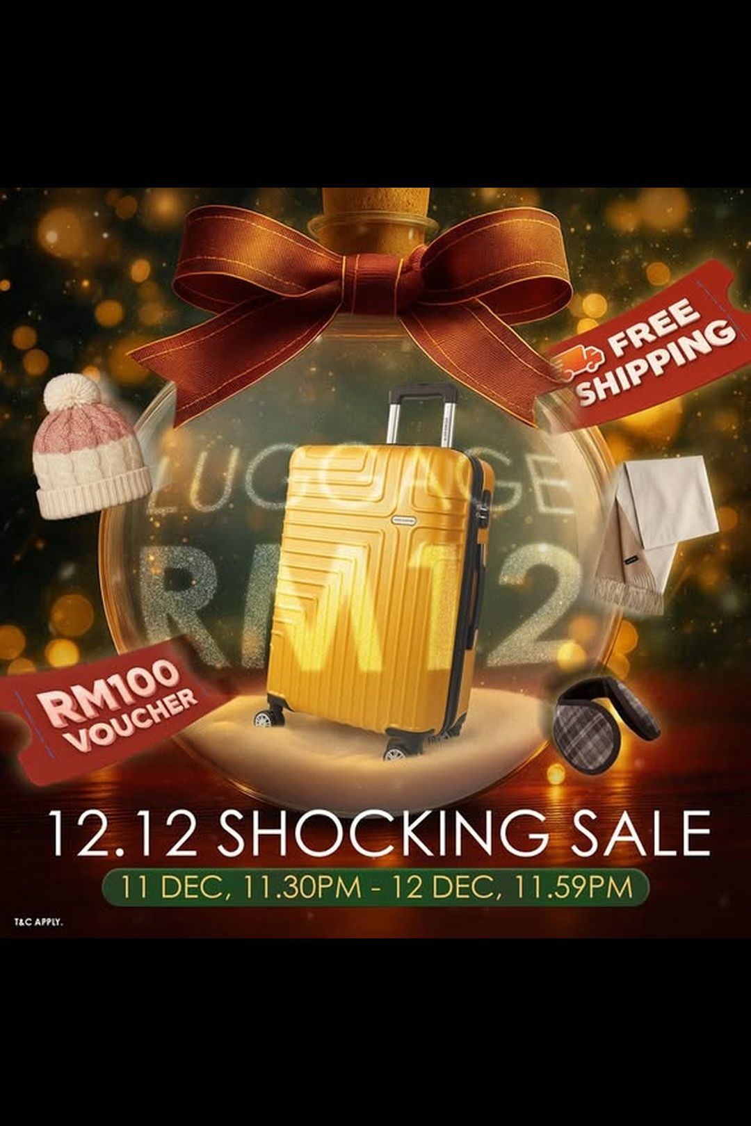 Universal Traveller Malaysia: 24-Hours Crazy Deals! RM12 Luggage & Sitewide FREE Shipping Promotion