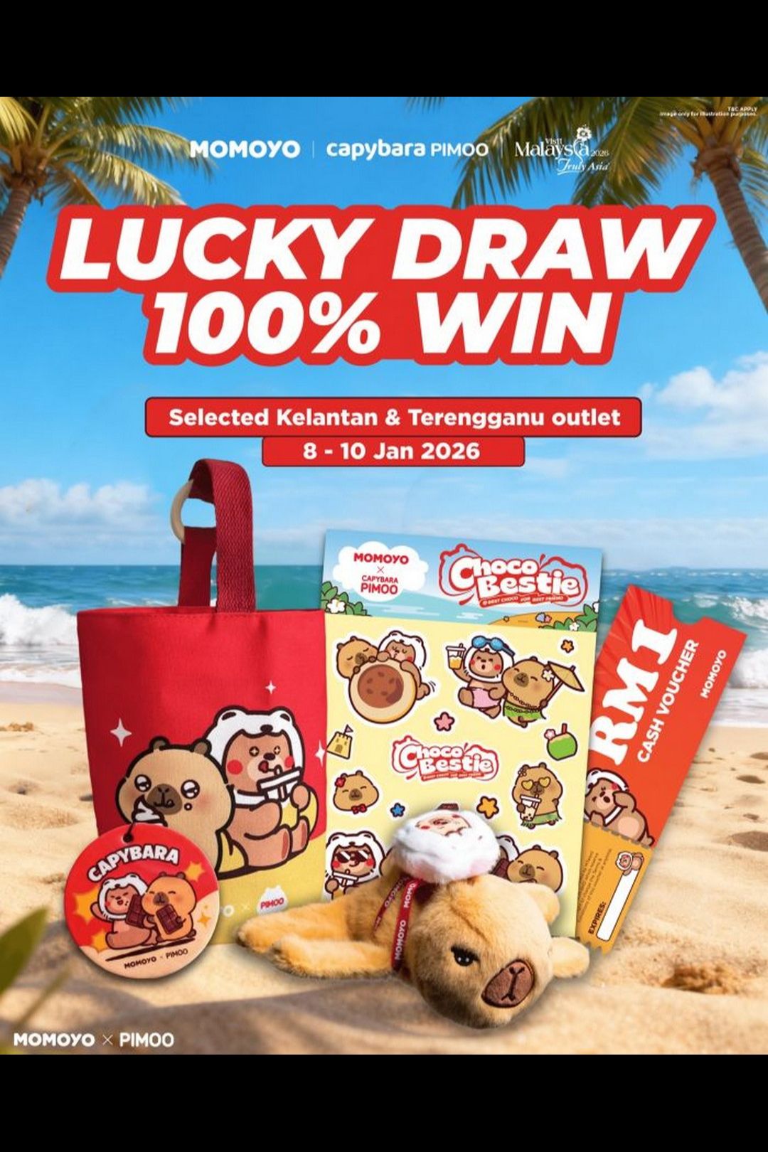  100% Win Lucky Draw with Capybara Pimoo Merchandise!