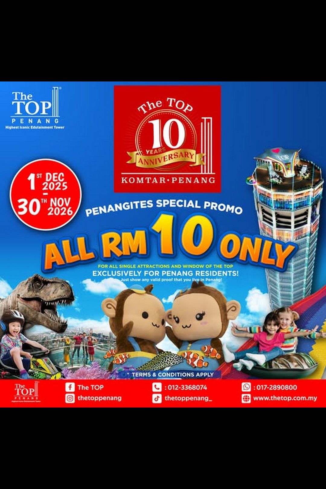  Enjoy breathtaking views at Window of The TOP Penang anytime!