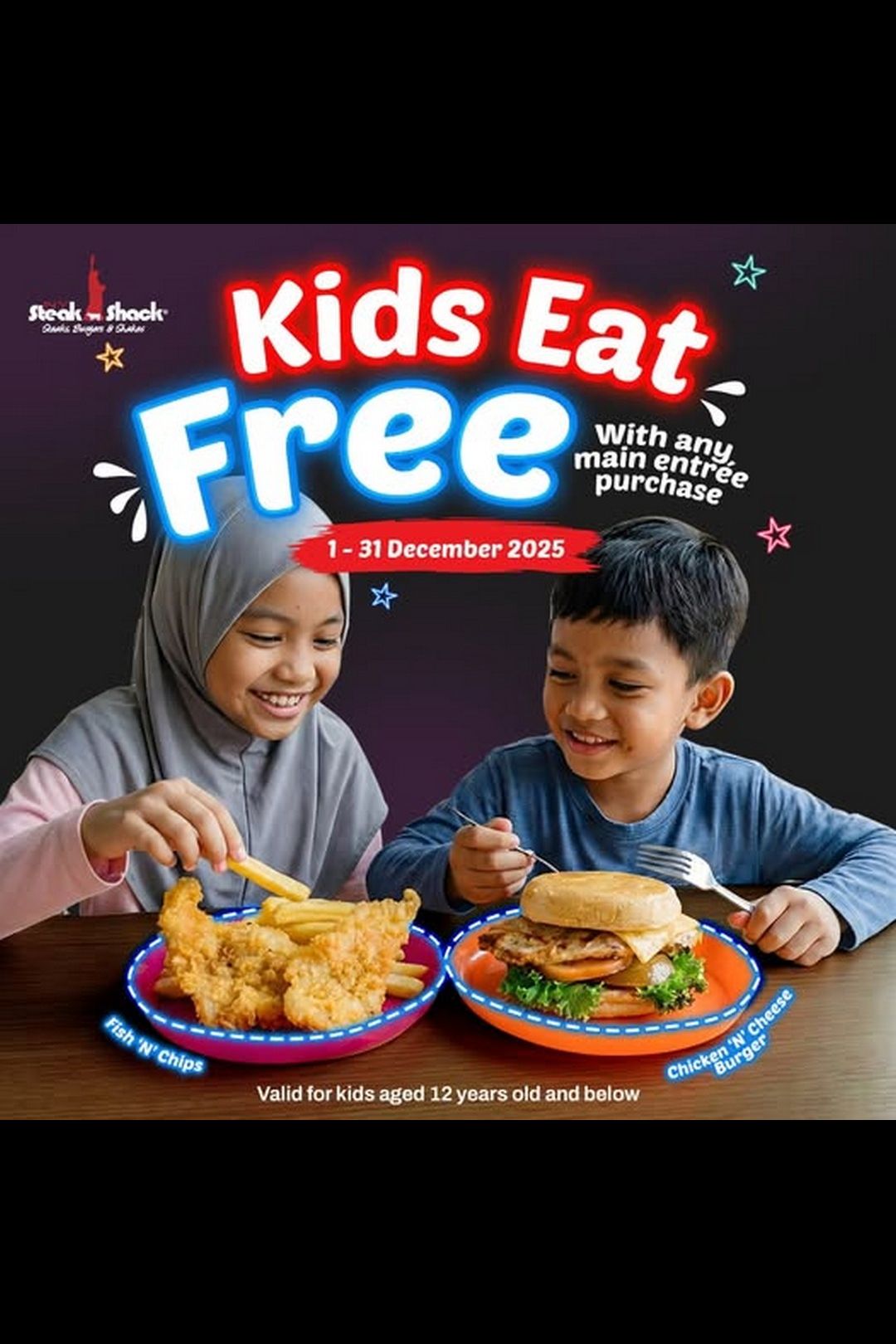  Kids Eat Free at NY Steak Shack! 