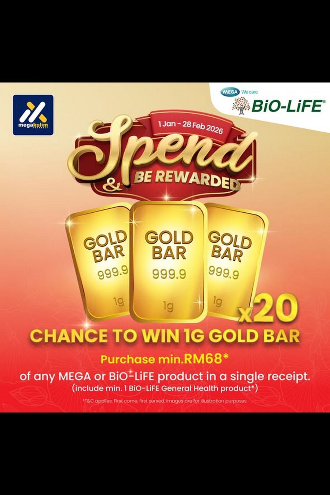  Mega Kulim Pharmacy: Chinese New Year Health Essentials Promotion: Win Gold, Angpow Reloads & Exclusive Trendy Bag!