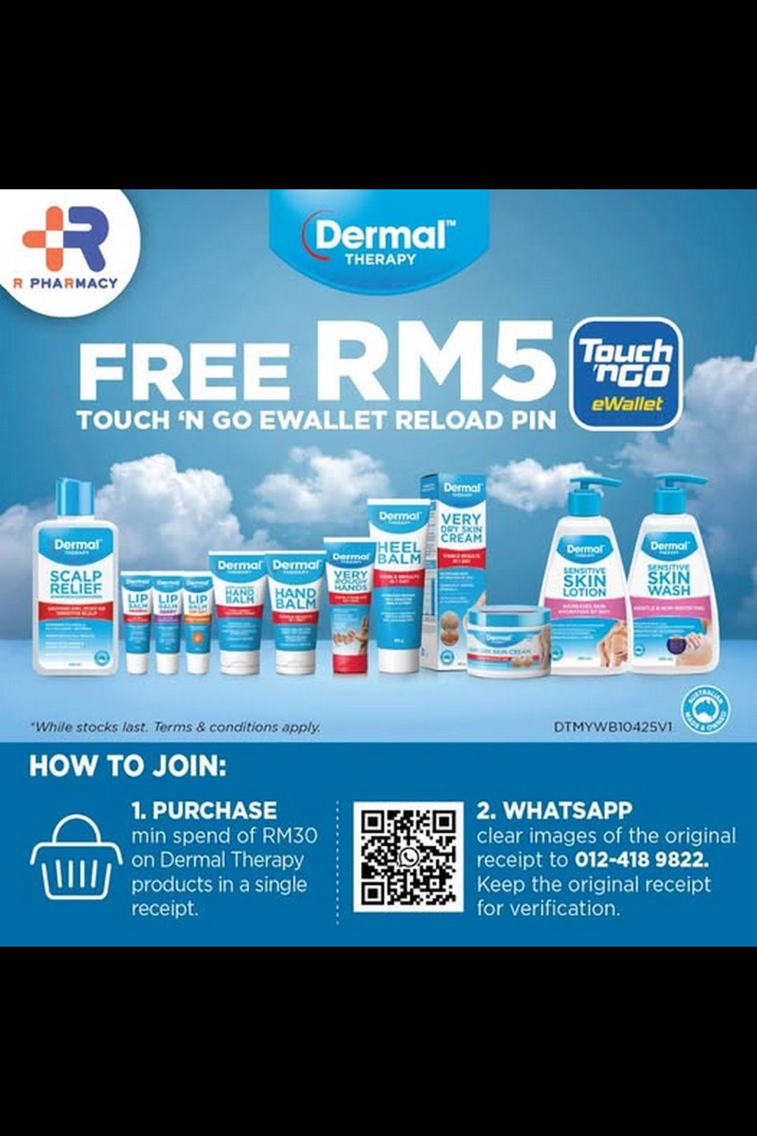  R Pharmacy: RM5 Touch ‘n Go eWallet Rebate with Dermal Therapy Products Purchase!